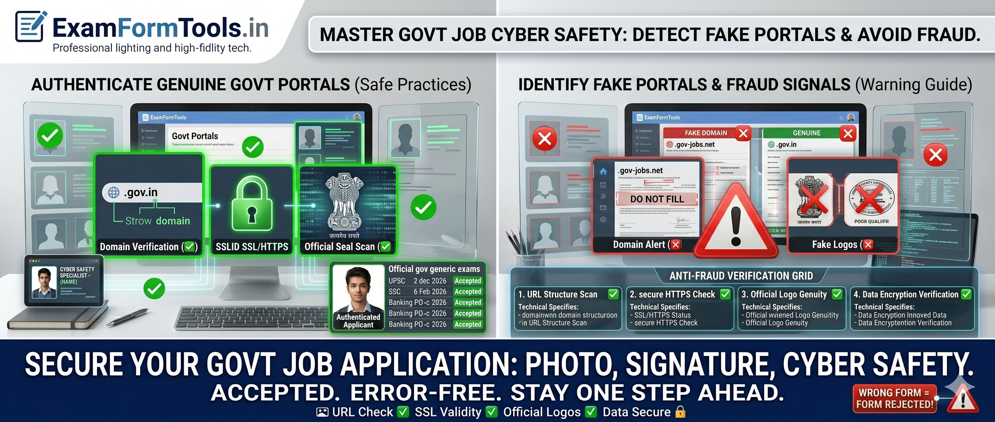 Government job form cyber safety banner