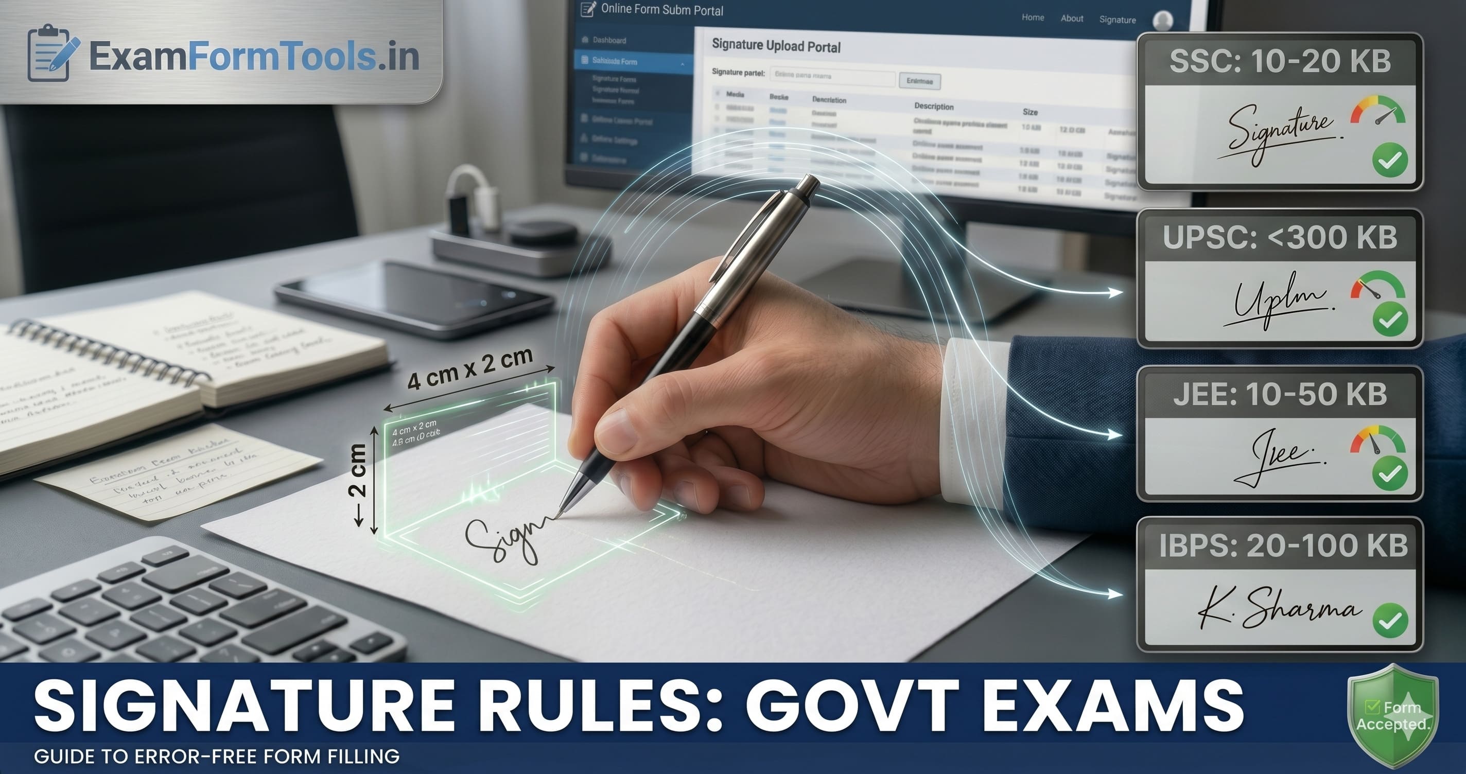 Signature specification guide banner